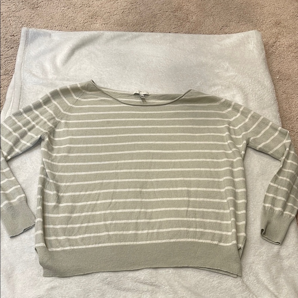 Striped Sage Green Sweater